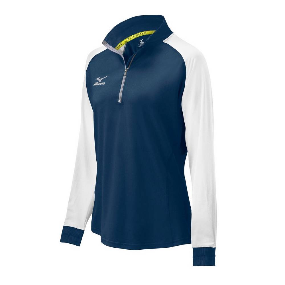 Mizuno Elite 9 Prime 1/2 Cipzáros Női Jacke Sötétkék/Fehér FIZ792045